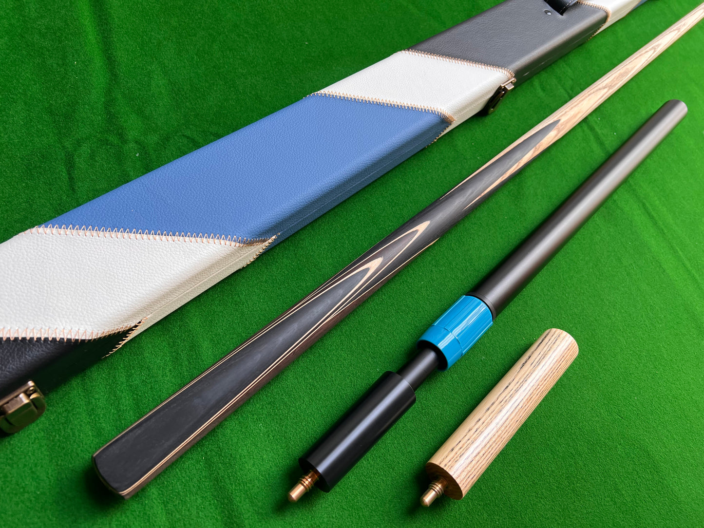 ONE PIECE ASH SHAFT HANDMADE SNOOKER CUE SET WITH CASE AND EXTENSIONS