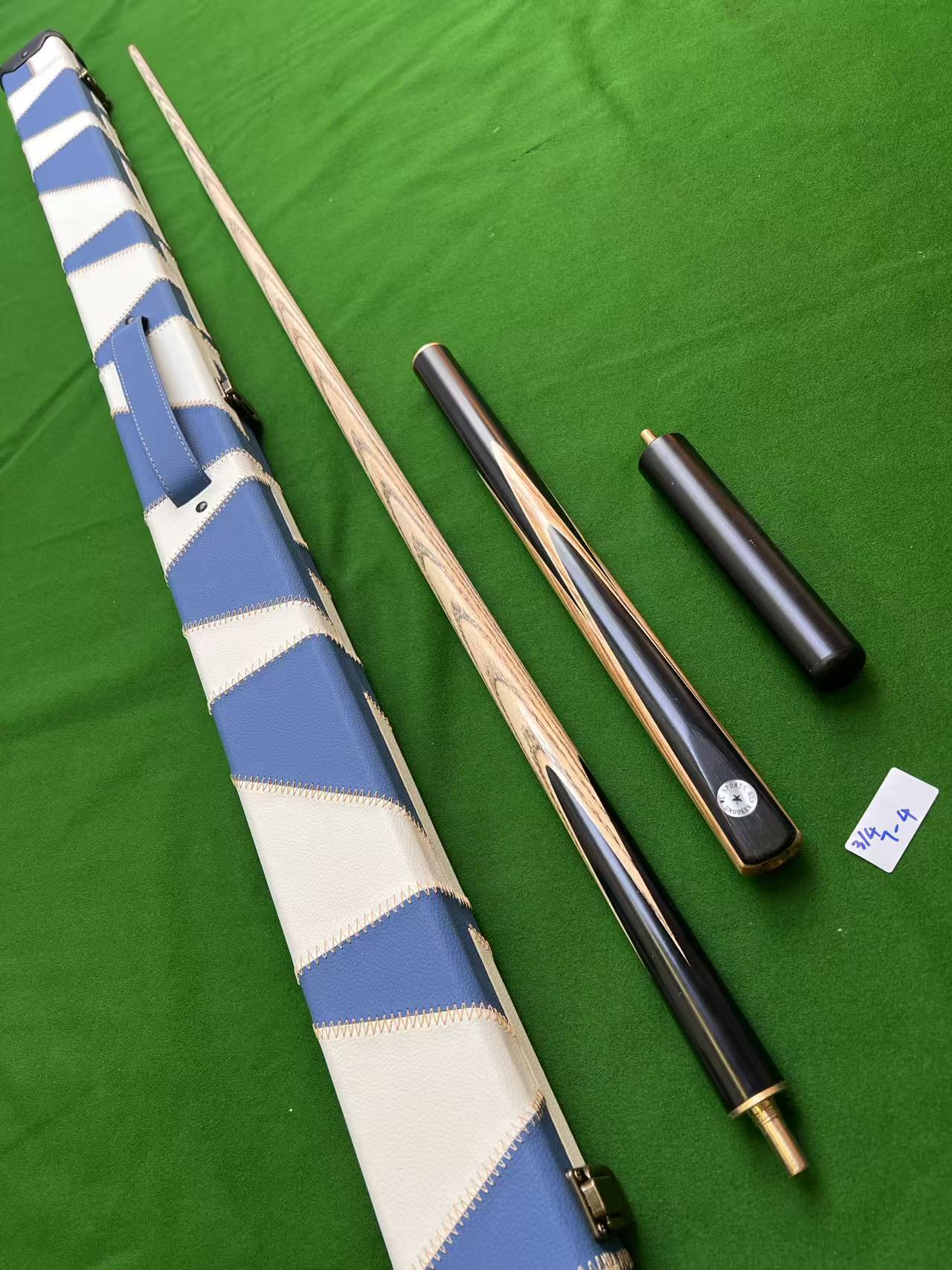 Pre Owned Ray Dean 3/4 Jointed Handmade Snooker English Pool cue set 9mm tip + Case
