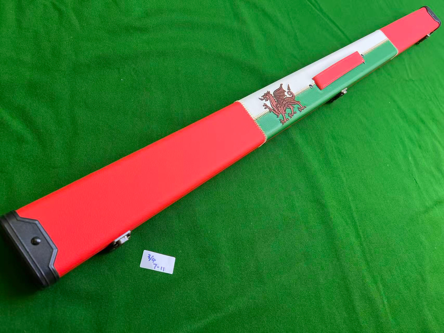 Stitched Welsh Dragon Flag 3/4 Snooker Cue Case