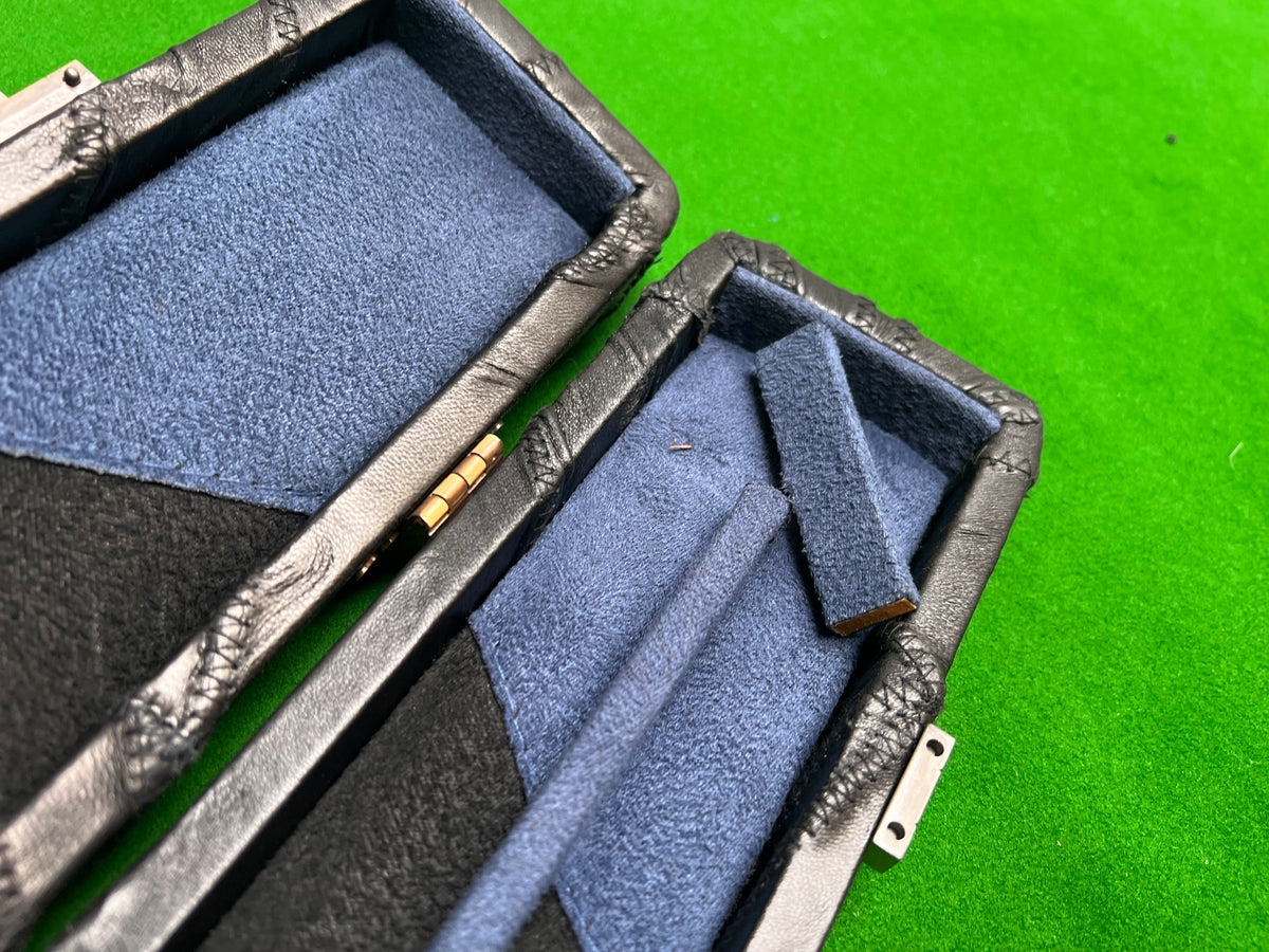 Pre Owned Three Quarters Black (with stitch) Real Leather Cue Case