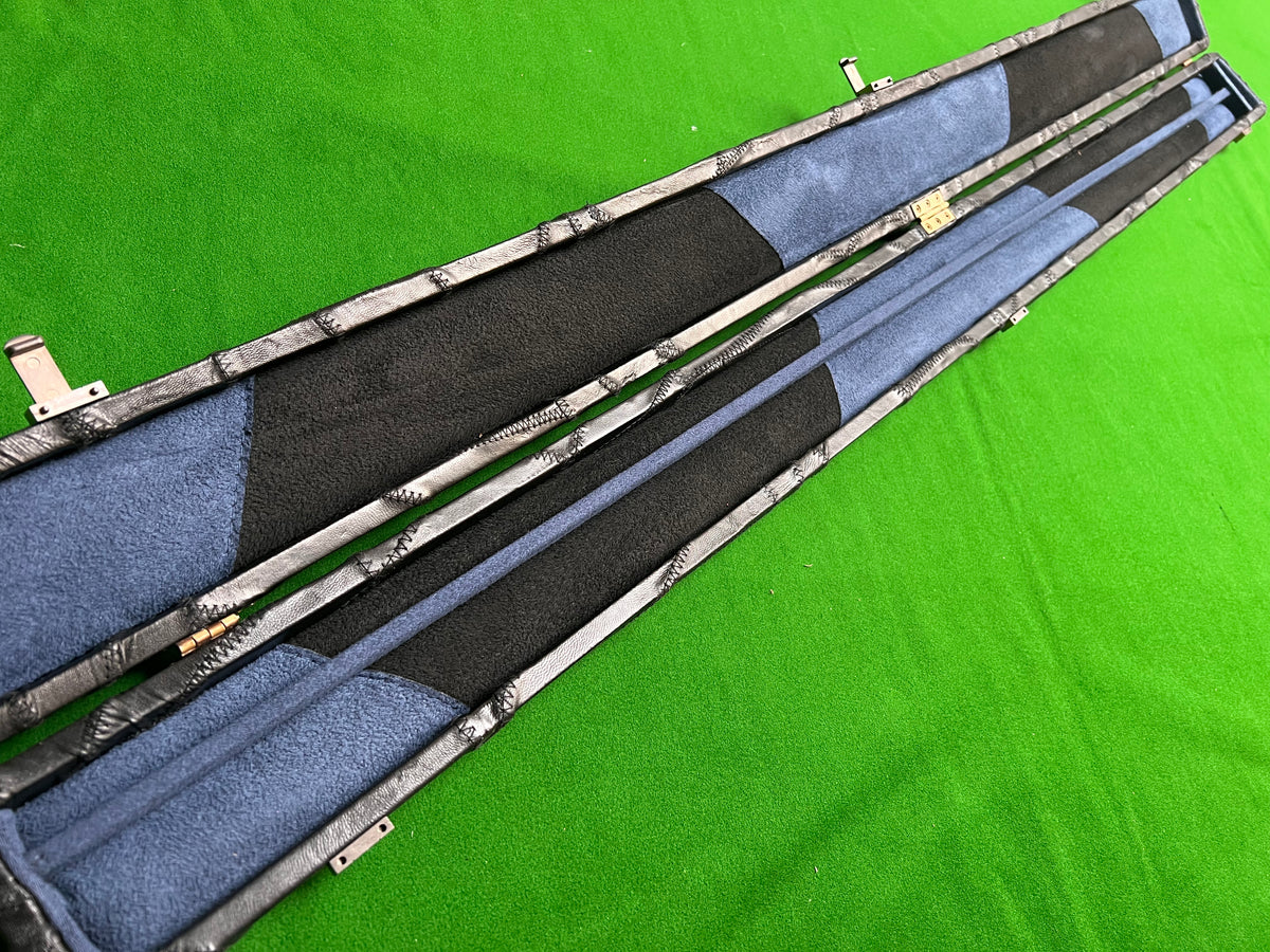 Pre Owned Three Quarters Black (with stitch) Real Leather Cue Case