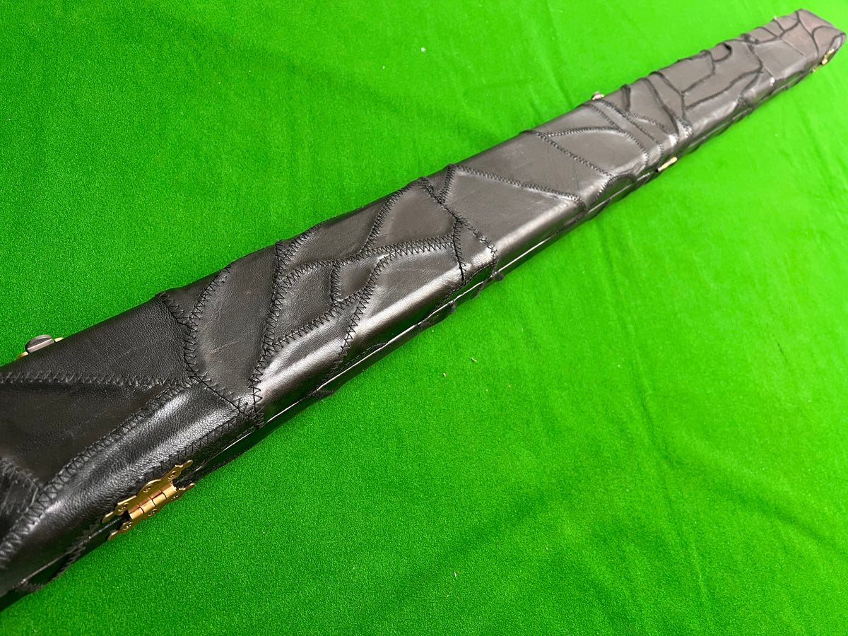 Pre Owned Three Quarters Black (with stitch) Real Leather Cue Case