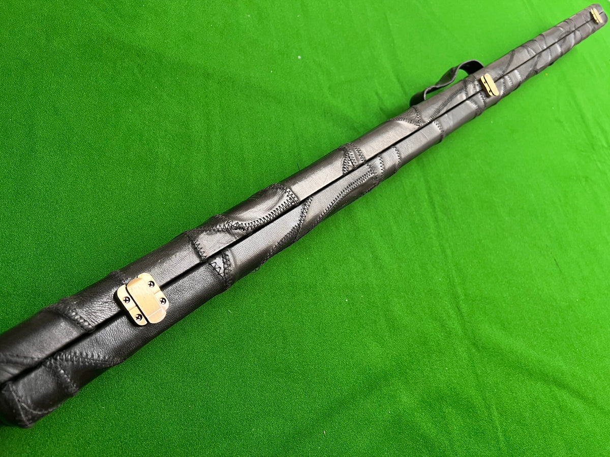 Pre Owned Three Quarters Black (with stitch) Real Leather Cue Case