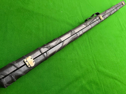 Pre Owned Three Quarters Black (with stitch) Real Leather Cue Case