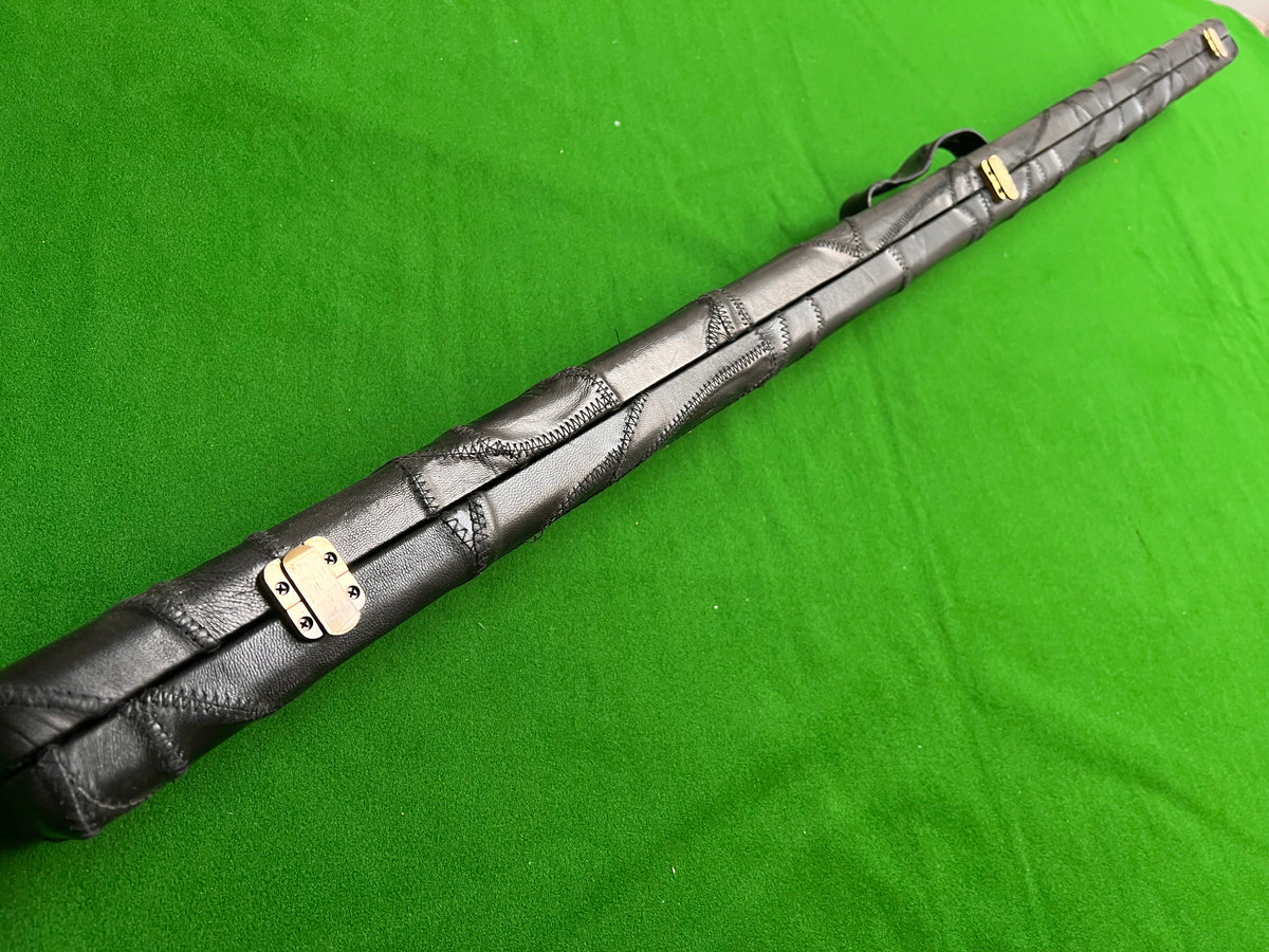Pre Owned Three Quarters Black (with stitch) Real Leather Cue Case