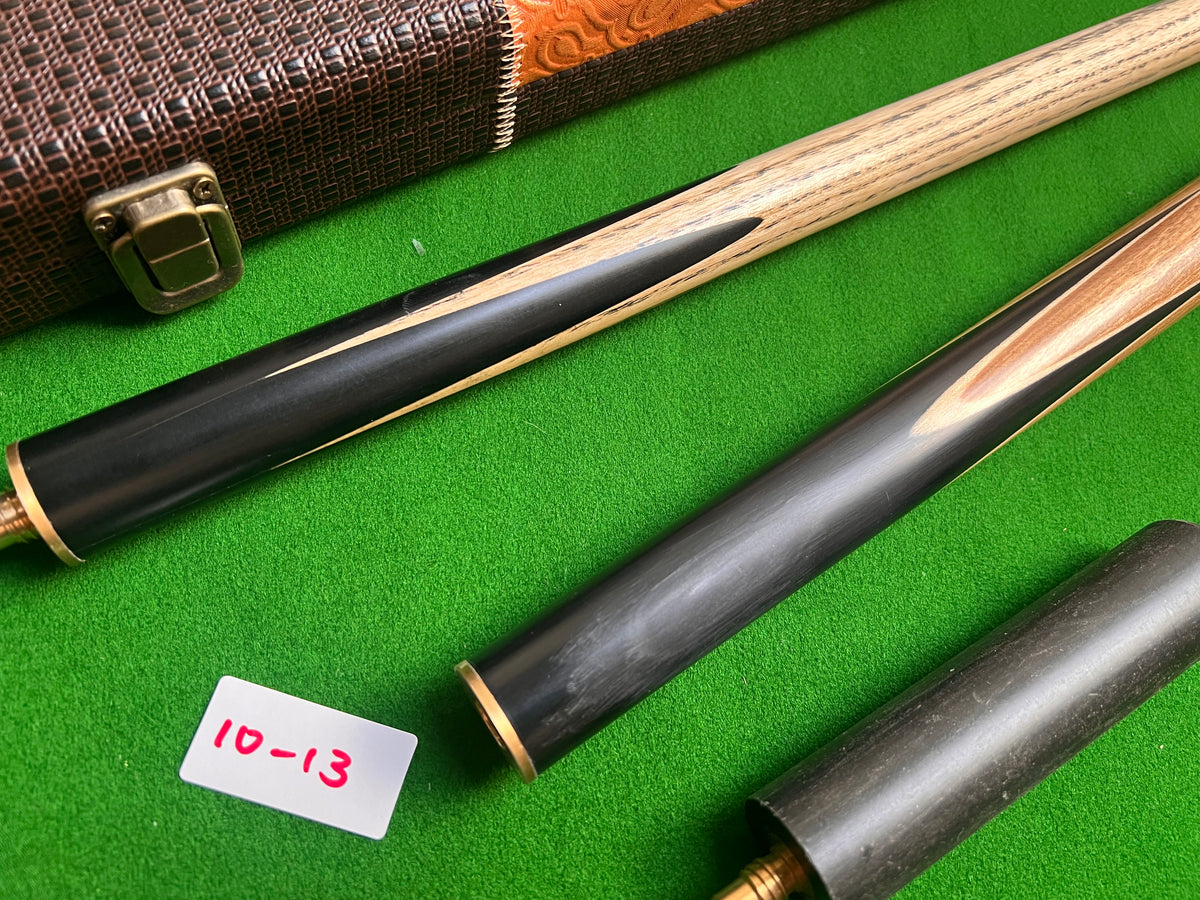 Pre Owned Ray Dean 3/4 Jointed Handmade Snooker English Pool cue set 9mm tip + Case