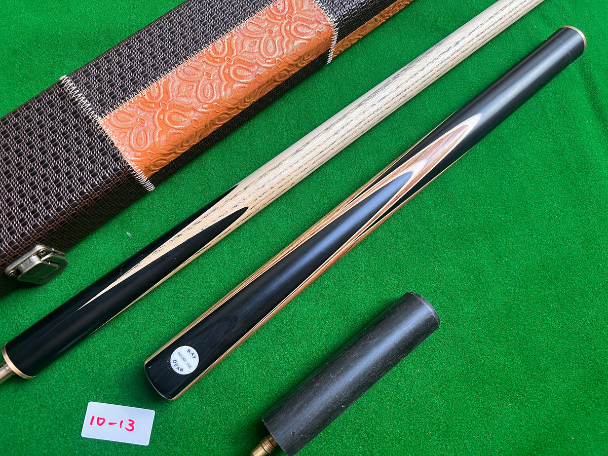 Pre Owned Ray Dean 3/4 Jointed Handmade Snooker English Pool cue set 9mm tip + Case