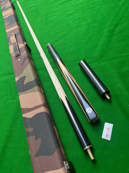 Pre Owned Ray Dean 3/4 Jointed Handmade Snooker English Pool cue set 9mm tip + Case
