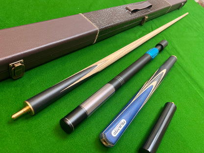 58“ FELIS N TED HANDMADE 3/4 JOINTED SNOOKER CUE COMPLETE SET WITH CASE AND TELESCOPIC EXTENSION