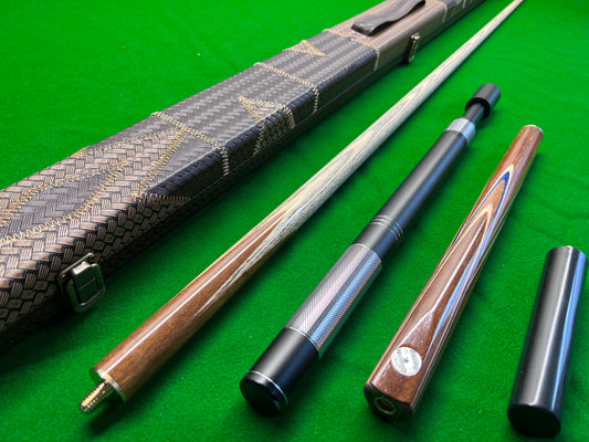 W&L SPORTS STAR 3/4 HAND SPLICED ROSEWOOD ASH SNOOKER CUE & CASE