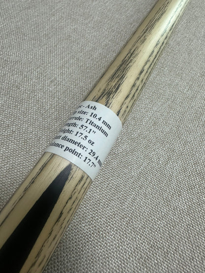 Handmade Pro One Piece Black Ebony Cue 10.4 mm Tip