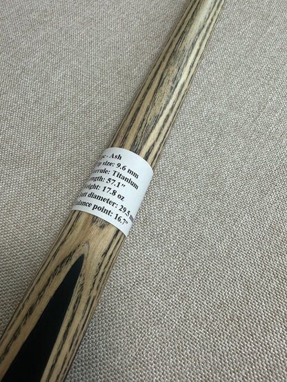 Handmade Pro One Piece Black Ebony Cue 9.6mm Tip