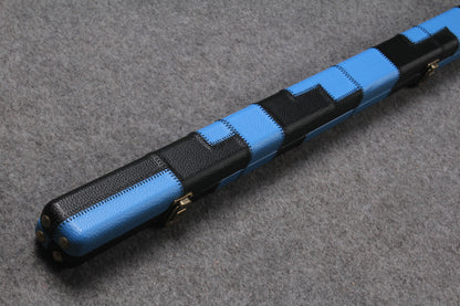 ONE PIECE SLIM BLUE/BLACK SNOOKER CUE CASE STUD ENDS ML1B