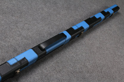 ONE PIECE SLIM BLUE/BLACK SNOOKER CUE CASE STUD ENDS ML1B