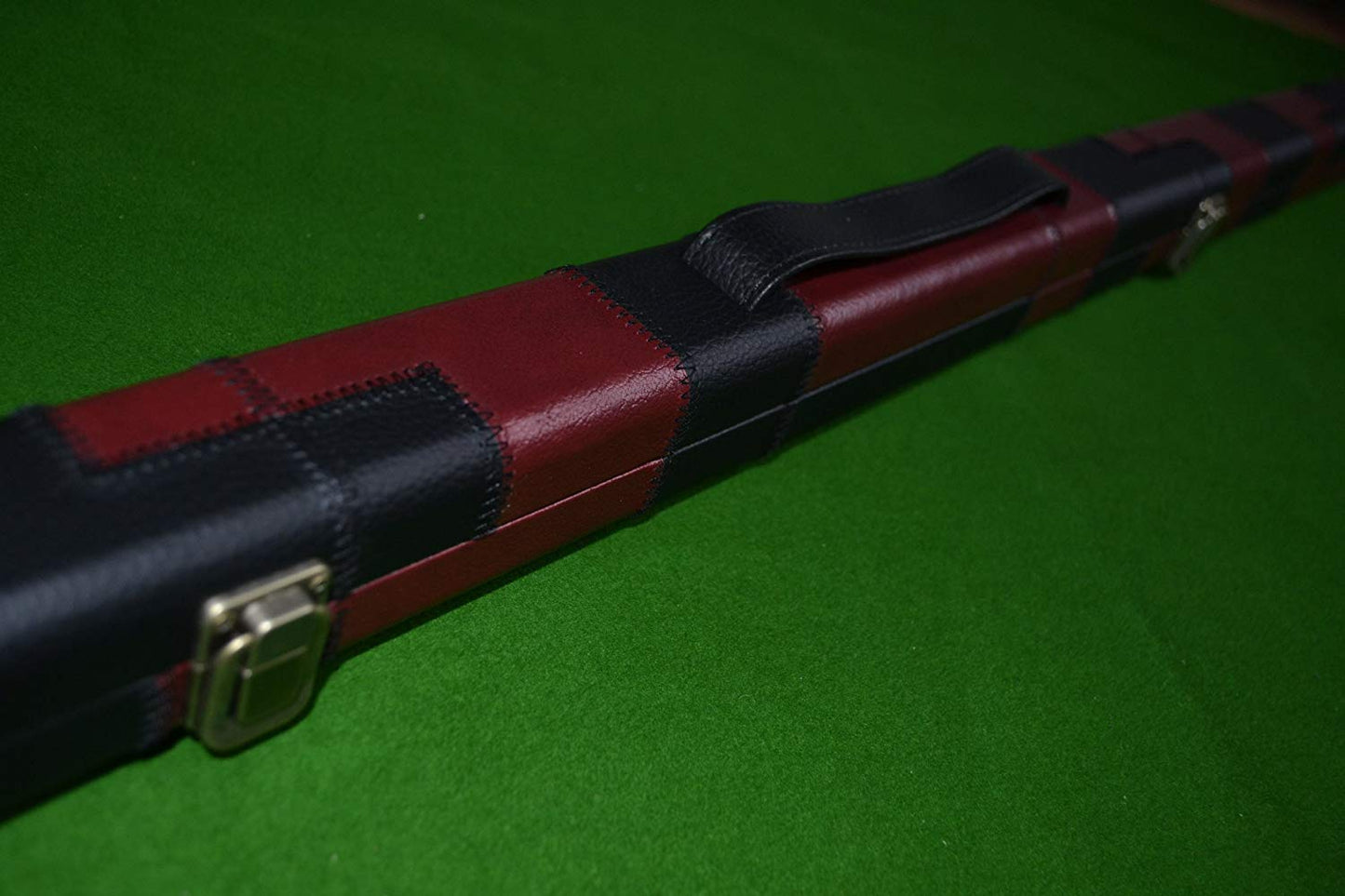 ONE PIECE SLIM RED/BLACK SNOOKER CUE CASE STUD ENDS ML1F