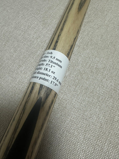 Handmade Pro One Piece Black Ebony Cue 9.5mm Tip