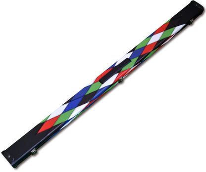 3/4 HARLEQUIN HANDMADE HARD DIAMOND CUE CASE MULTI COLOURED - SNOOKER OR POOL CUES E6121-1