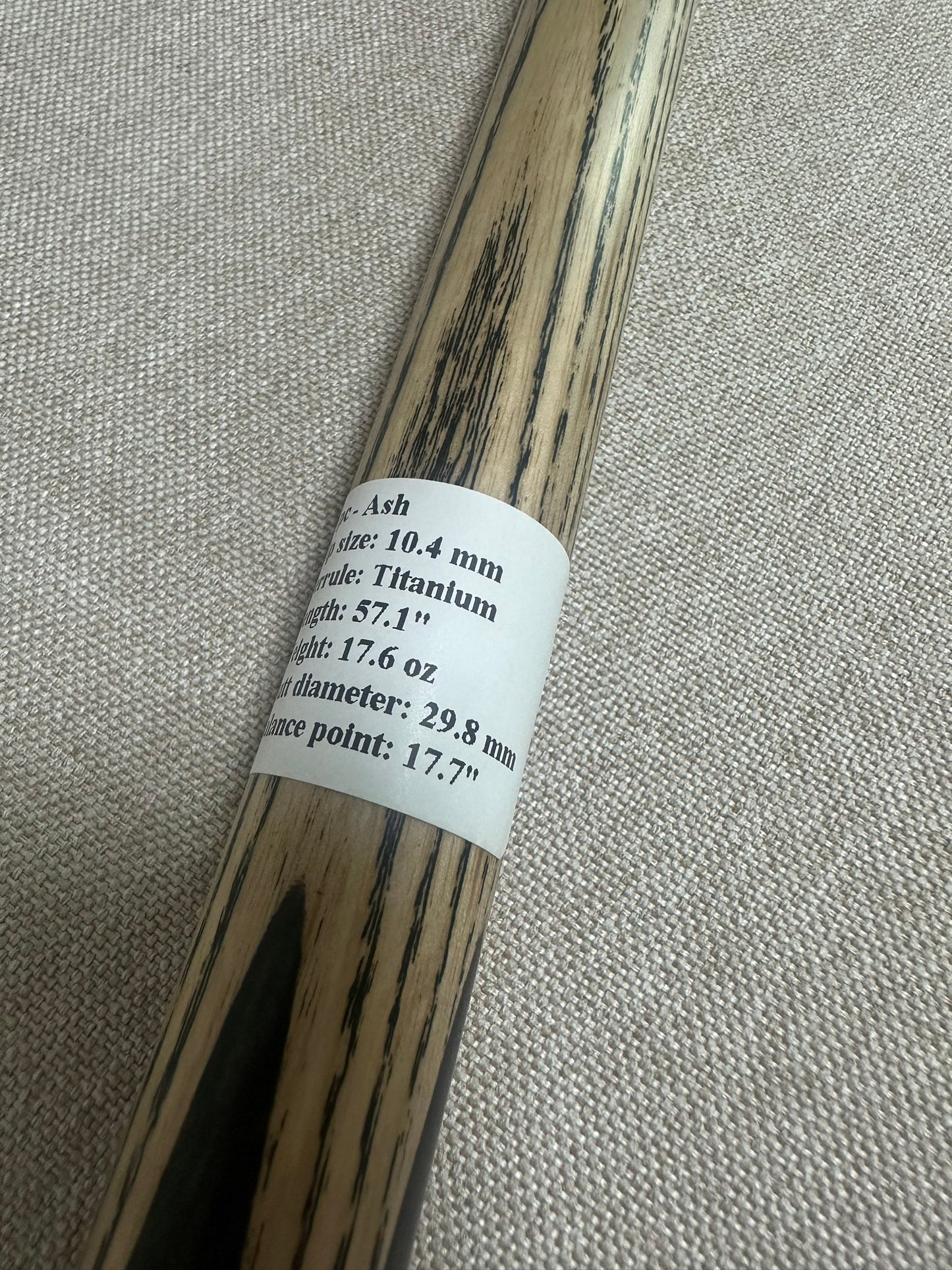 Handmade Pro One Piece Black Ebony Cue 10.4mm Tip