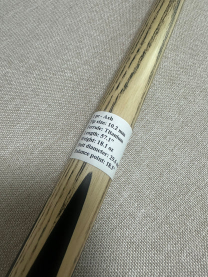 Handmade Pro One Piece Black Ebony Cue 10.2mm Tip