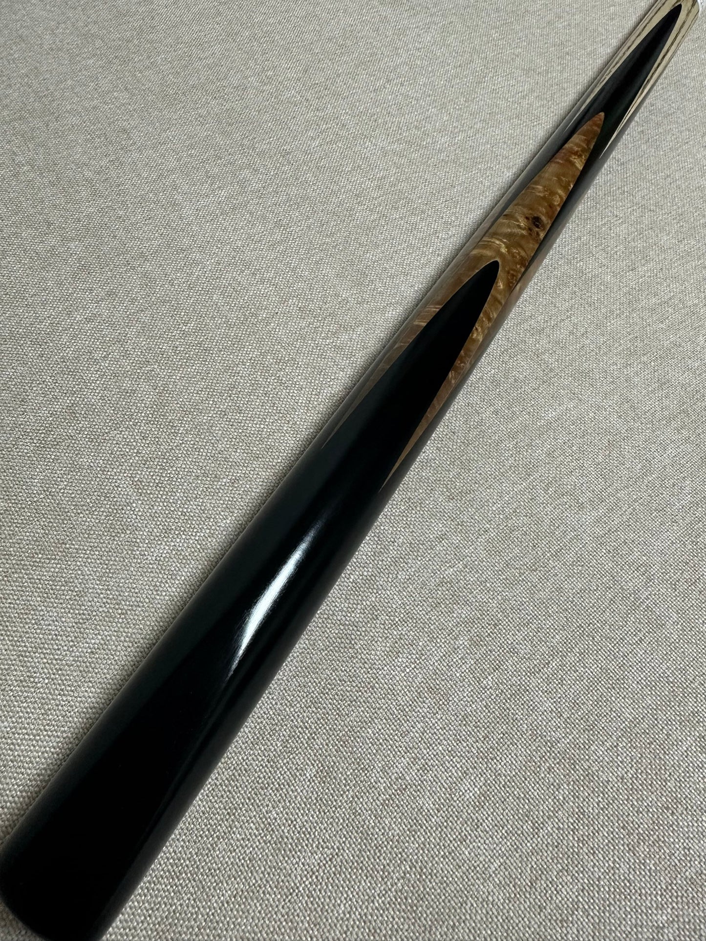 Handmade Pro One Piece Black Ebony Cue 10.1 mm Tip