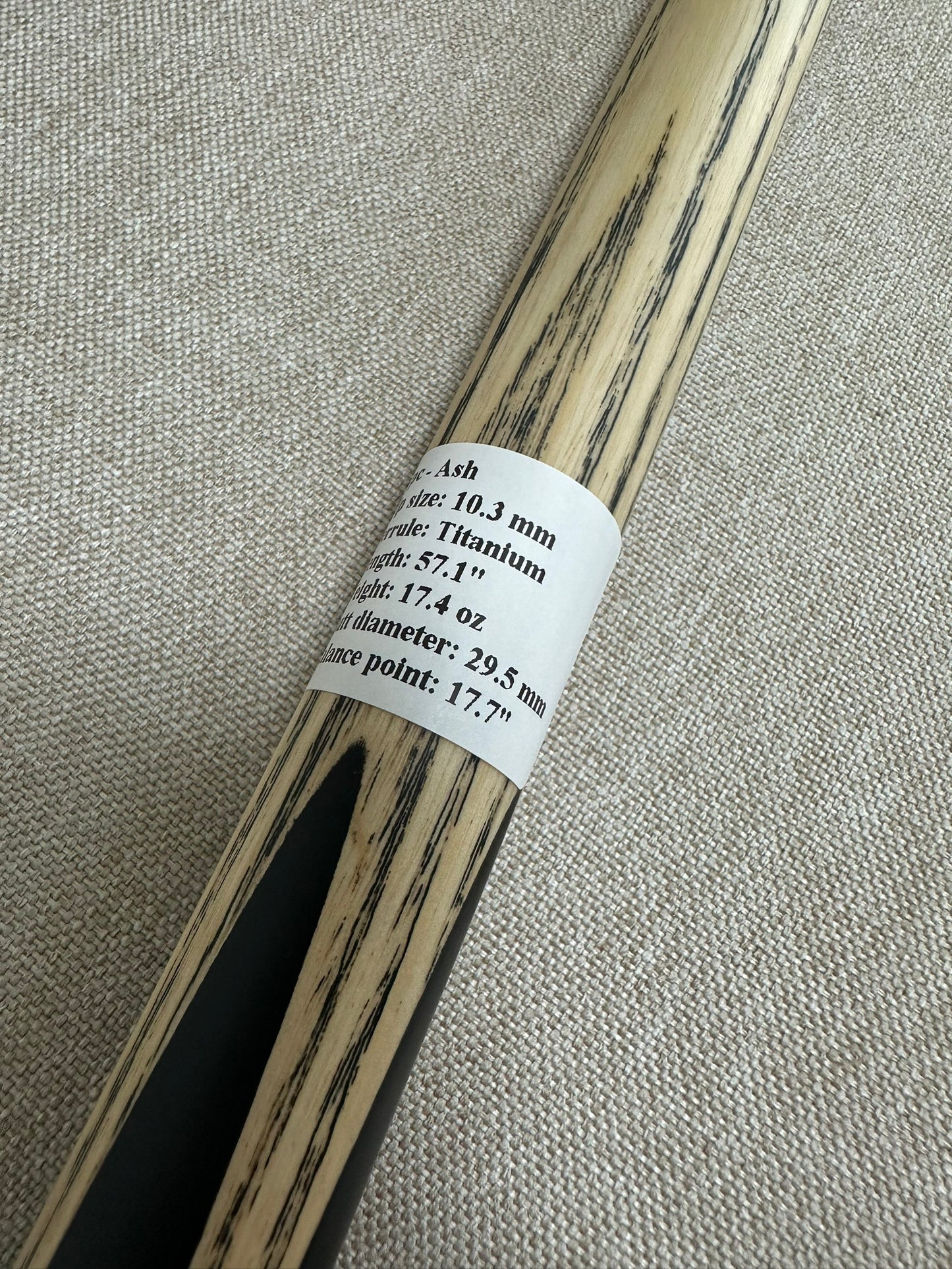 Handmade Pro One Piece Black Ebony Cue 10.3 mm Tip