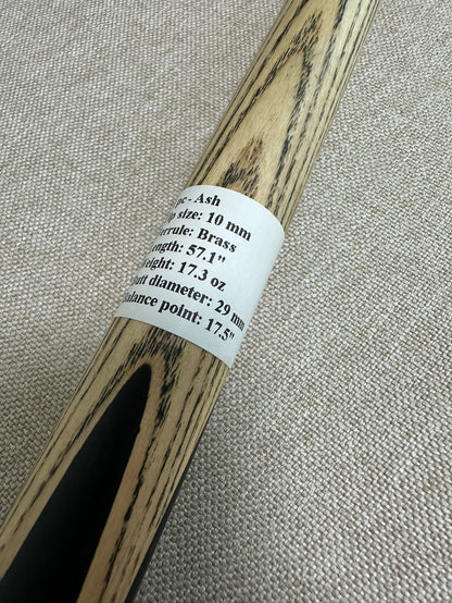 Handmade Pro One Piece Black Ebony Cue 10mm Tip