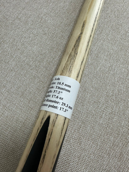Handmade Pro One Piece Black Ebony Cue 10.5mm Tip