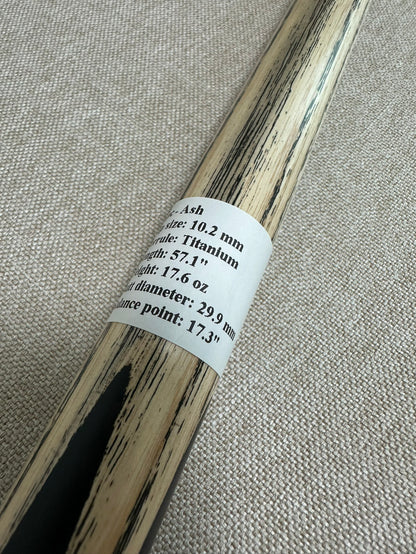 Handmade Pro One Piece Black Ebony Cue 10.2mm Tip