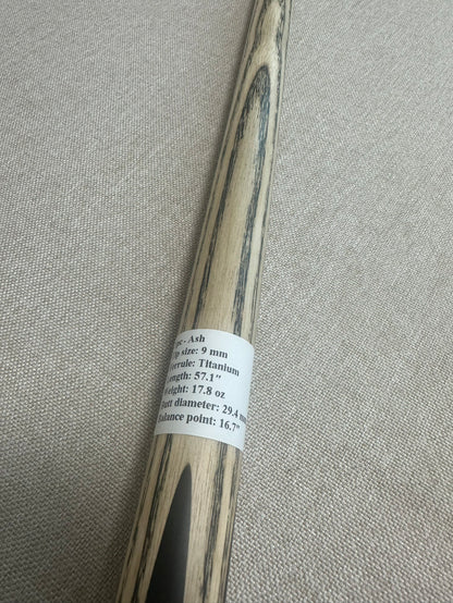 Handmade Pro One Piece Black Ebony Cue 9mm Tip