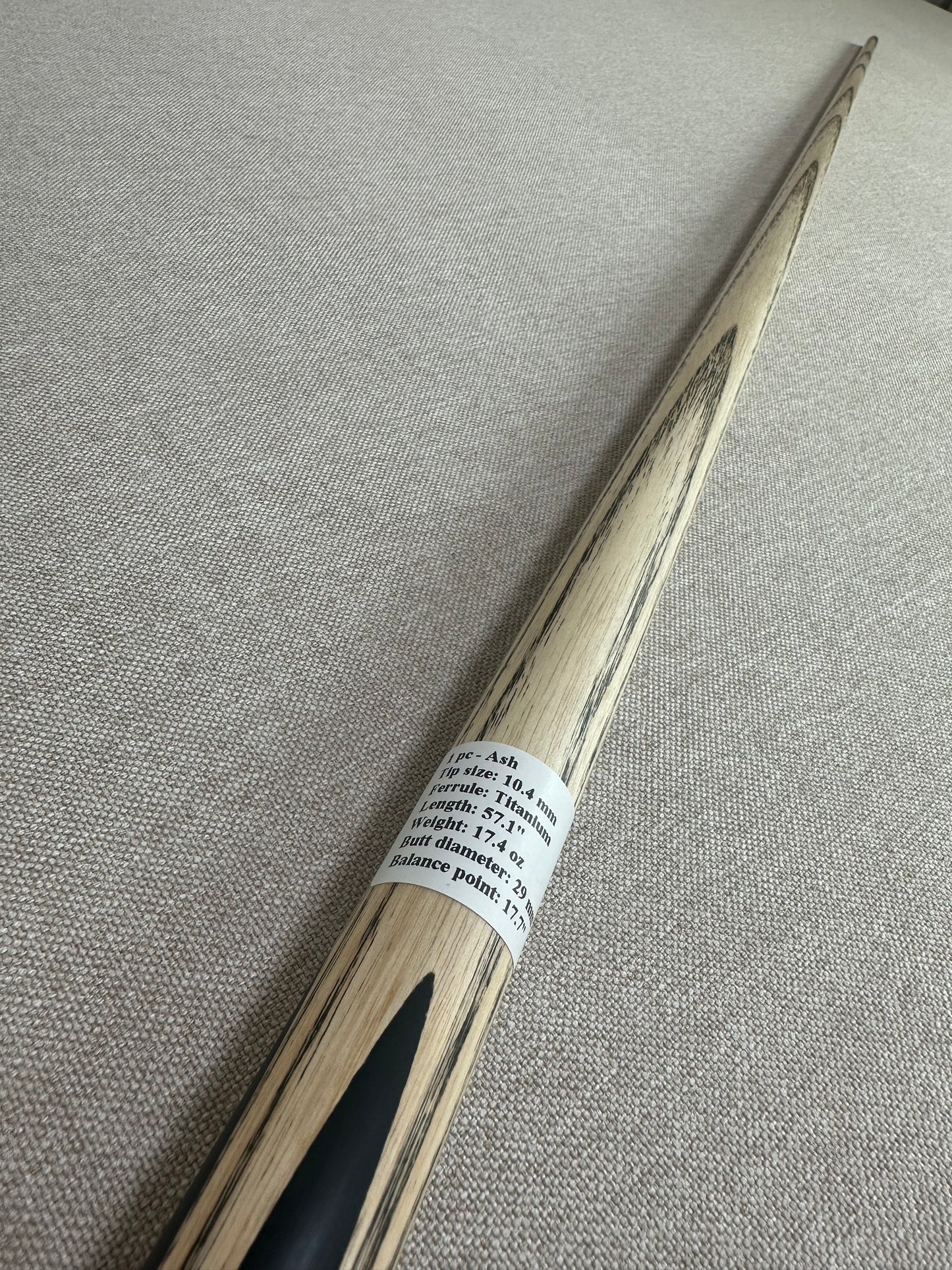 Handmade Pro One Piece Black Ebony Cue 10.4 mm Tip