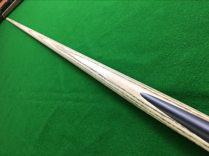 ONE PIECE ASH SHAFT BLACK EBONY HANDMADE SNOOKER CUE SET WITH CASE AND EXTENSIONS WDC