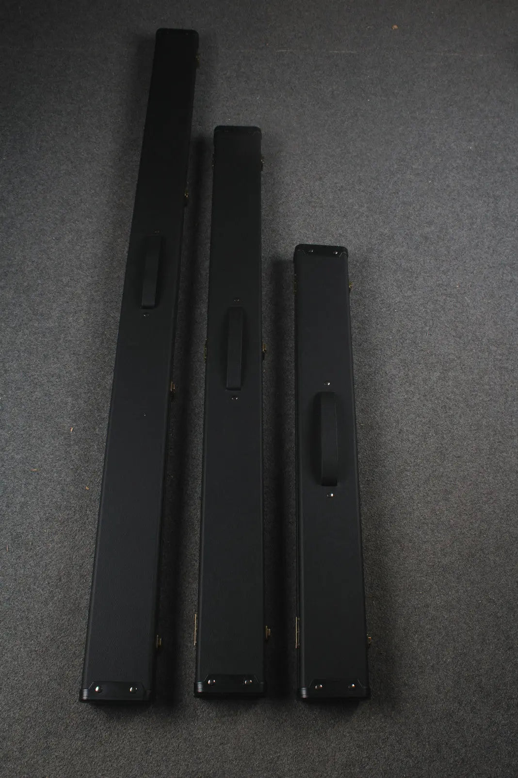 Plain Black Wide Snooker Pool Cue Case with Plastic Ends 3 Slots