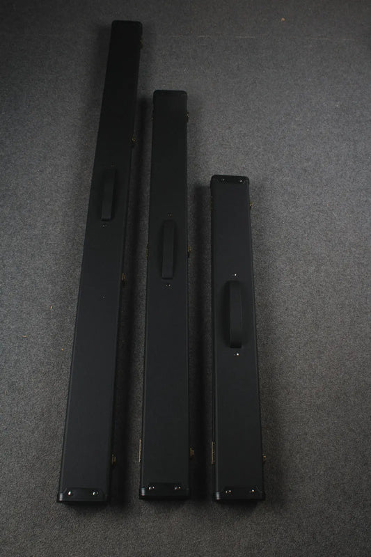 Plain Black Wide Snooker Pool Cue Case with Plastic Ends 3 Slots