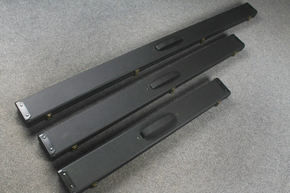 Plain Black Wide Snooker Pool Cue Case with Plastic Ends 3 Slots
