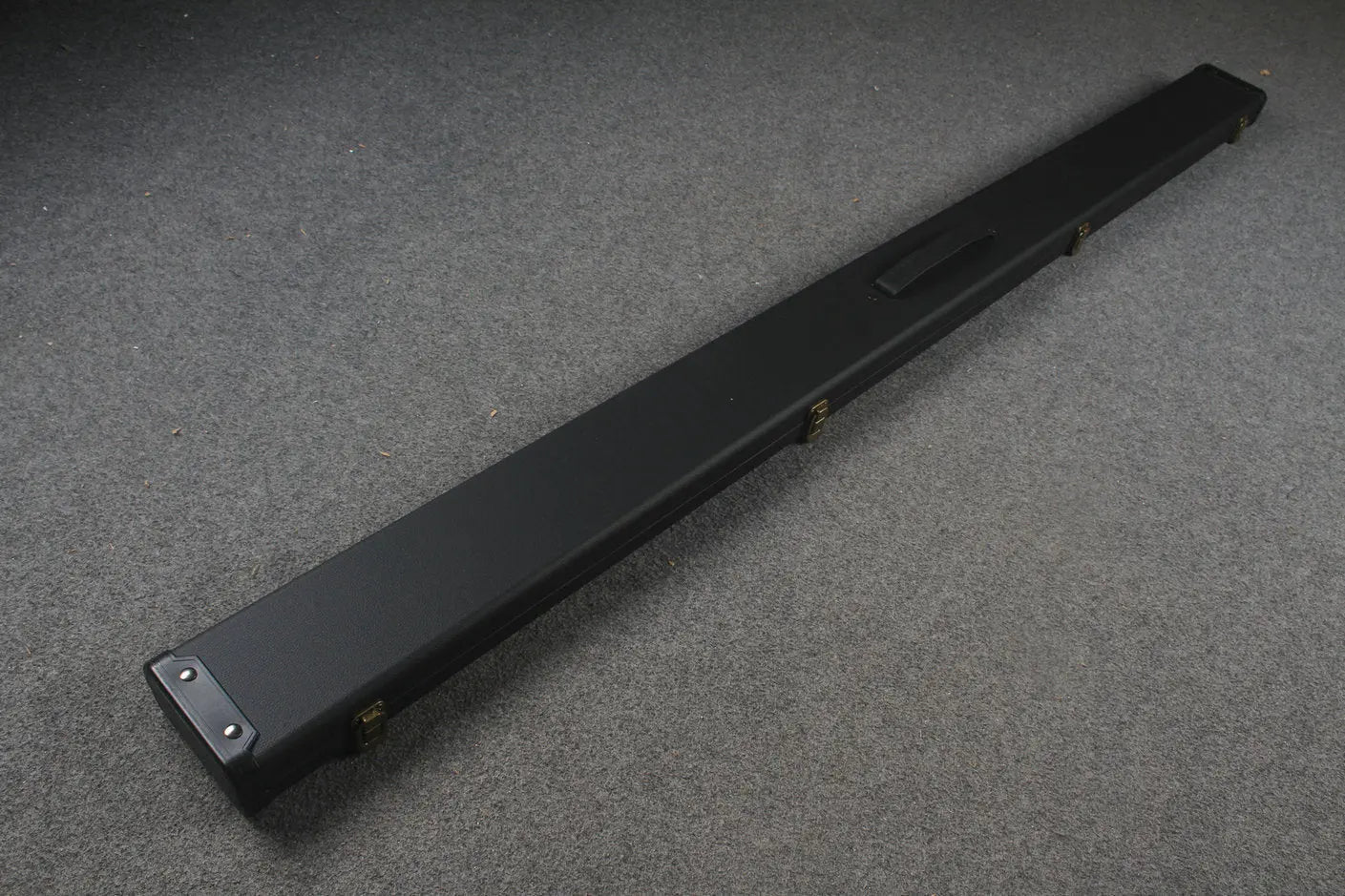 Plain Black Wide Snooker Pool Cue Case with Plastic Ends 3 Slots