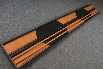 Plain Black Wide Snooker Pool Cue Case with Plastic Ends 3 Slots