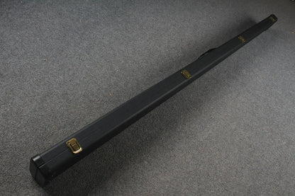 Plain Black Wide Snooker Pool Cue Case with Plastic Ends 3 Slots