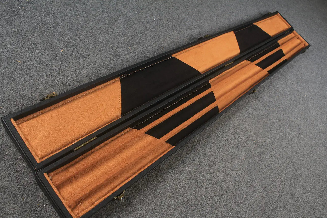 Plain Black Wide Snooker Pool Cue Case with Plastic Ends 3 Slots