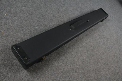 Plain Black Wide Snooker Pool Cue Case with Plastic Ends 3 Slots